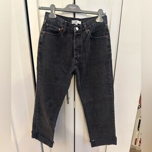 Re/DONE black cuffed jeans